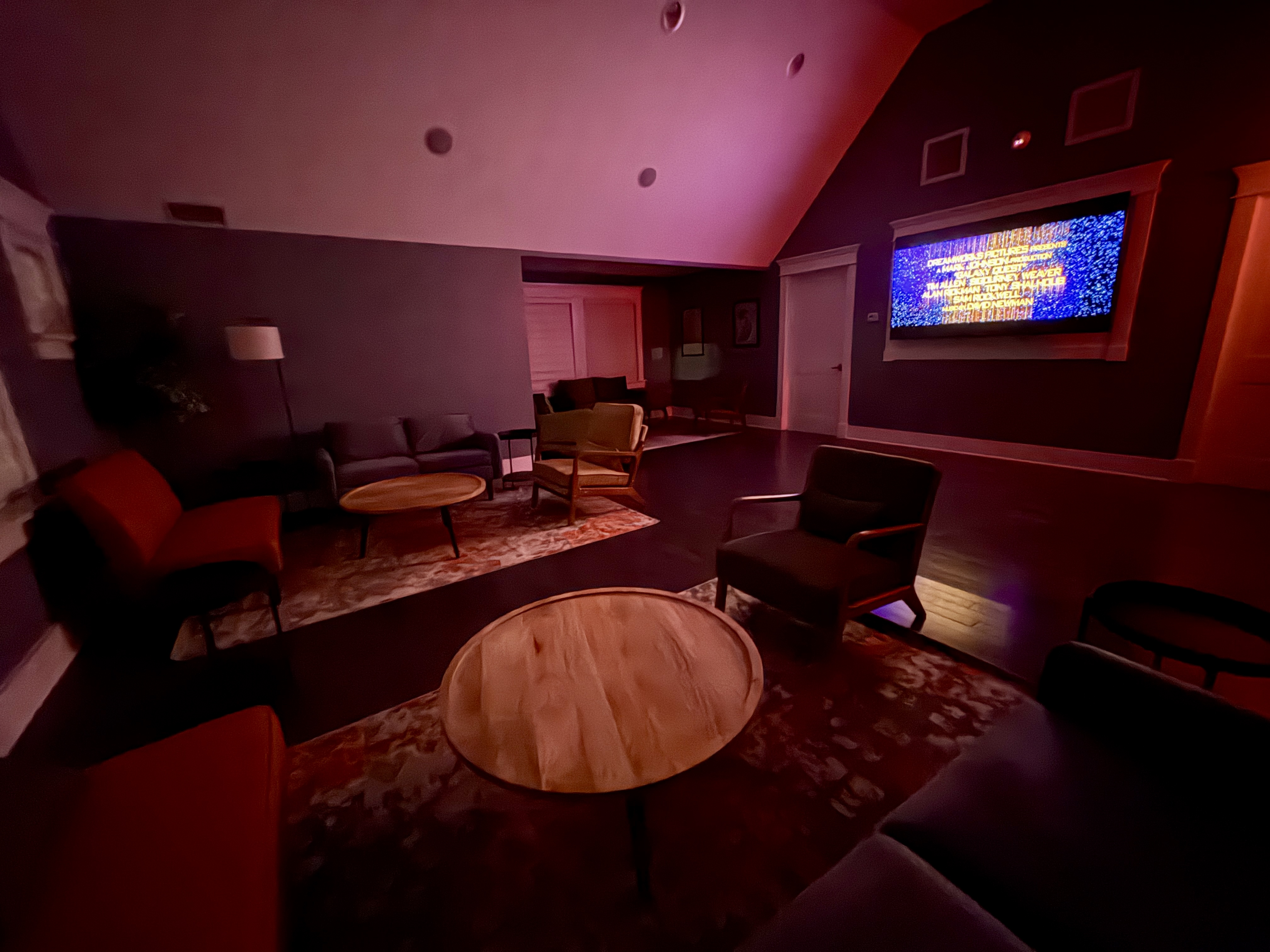 Movie night in the upstairs lounge