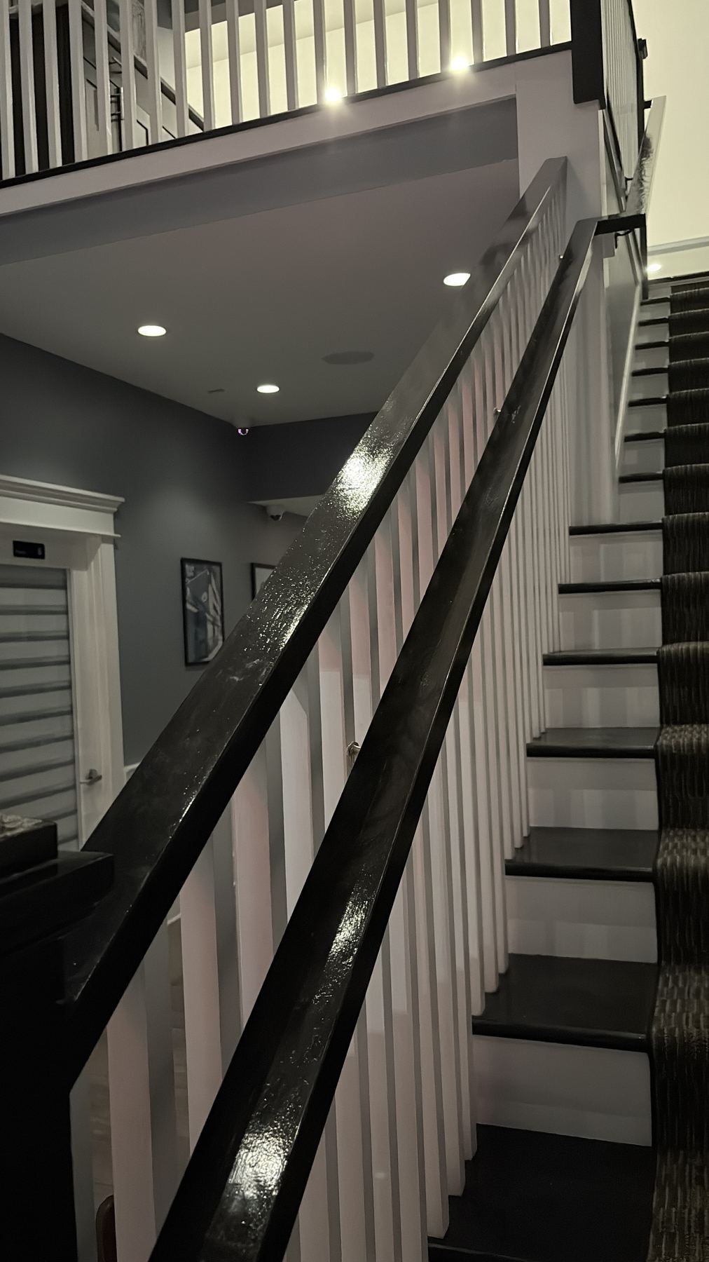 The staircase between the two floors