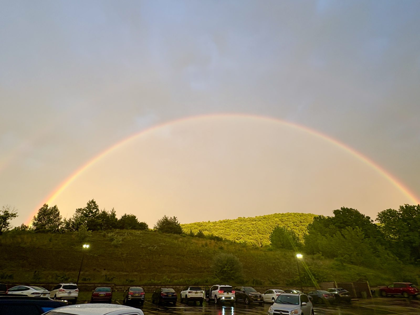 A full rainbow over the Vernon valley